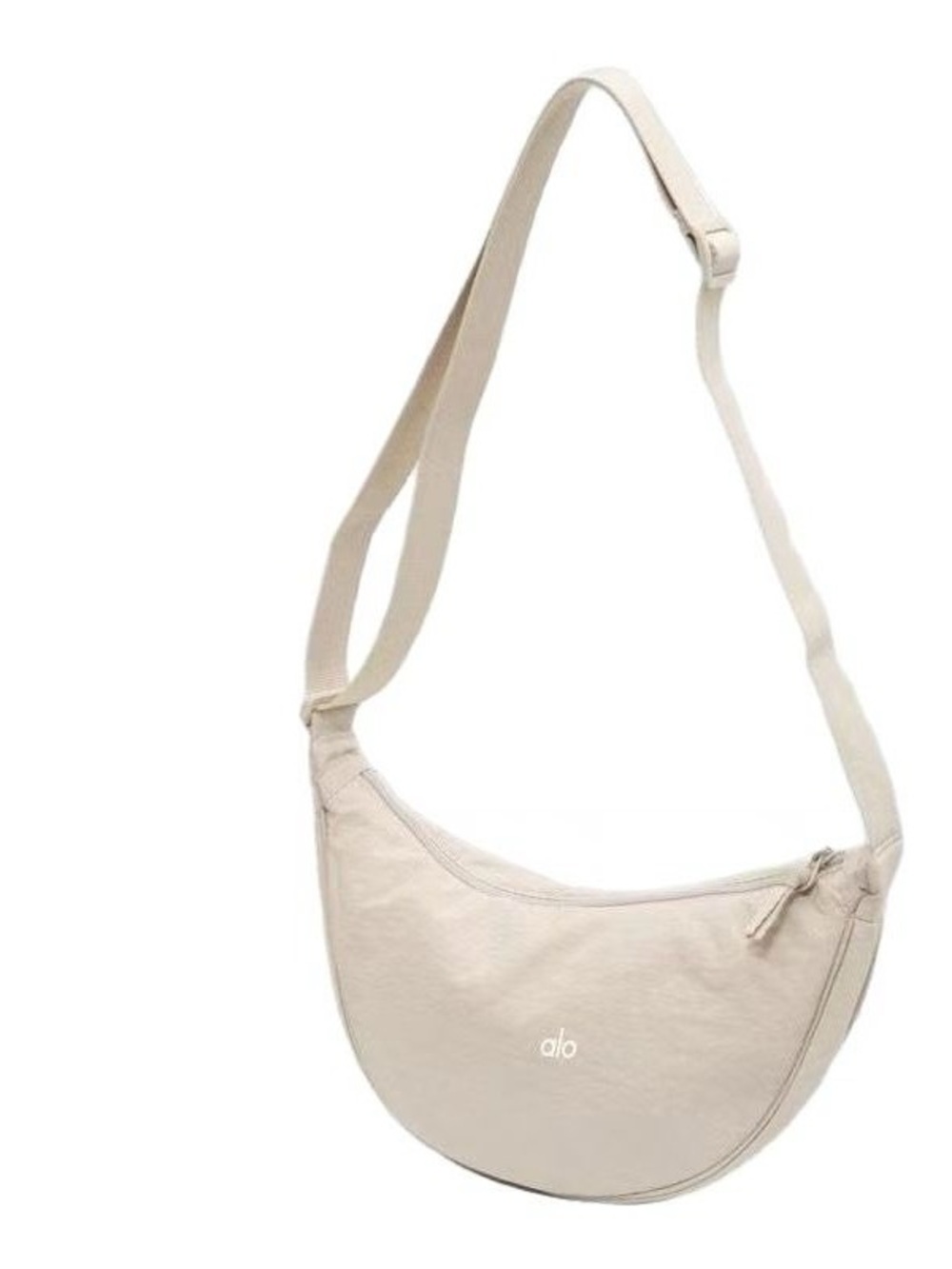 Alo Crescent Crossbody Bag in Light Beige